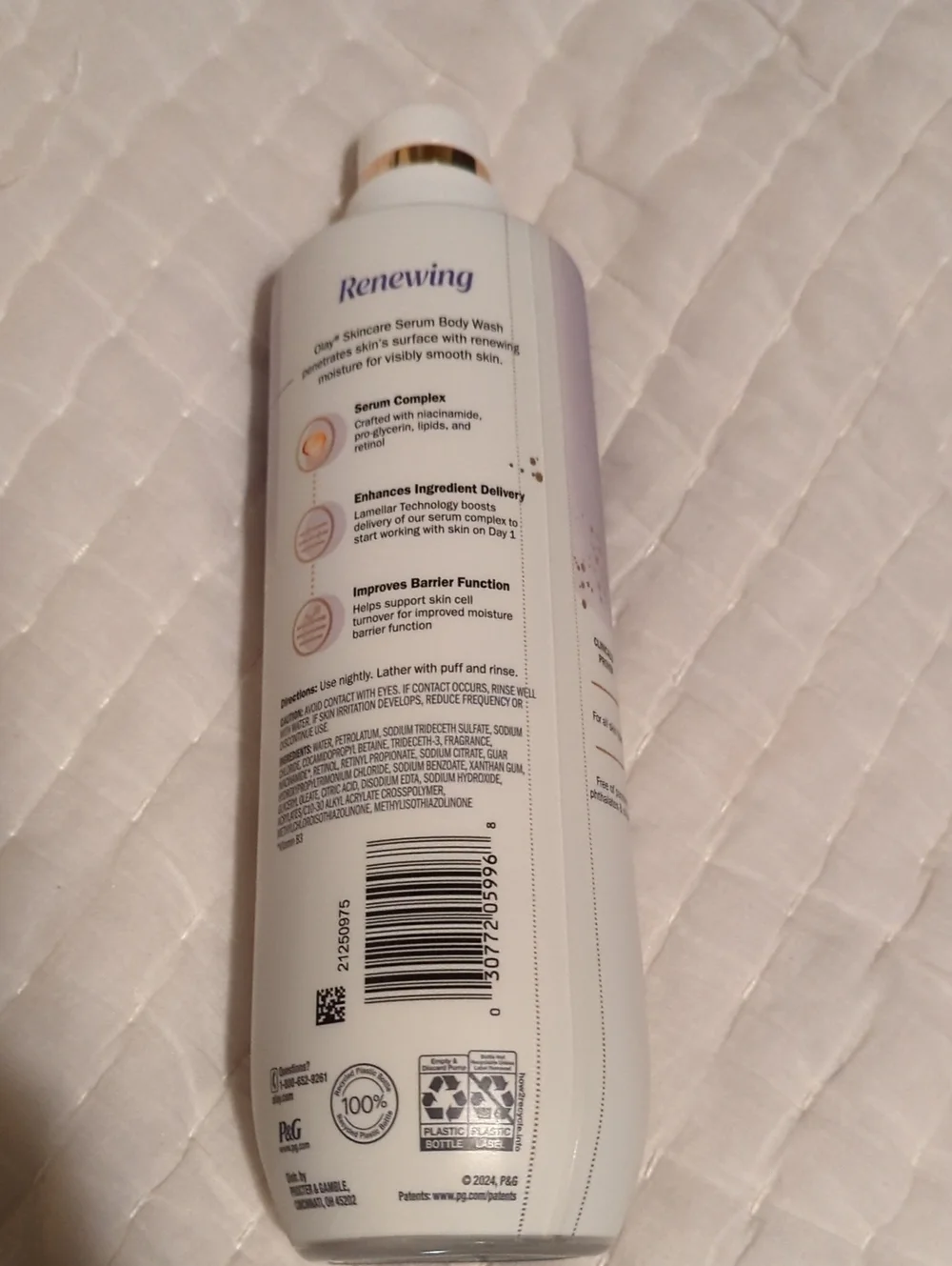 OLAY Renewing Retinol Serum Complex Body Wash — Blue, White, Gold